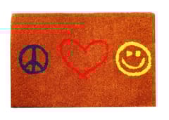 Handwoven Doormat 'Peace Love Joy': Thick, Soft, Non-skid Floor Carpet Rug (11311a)