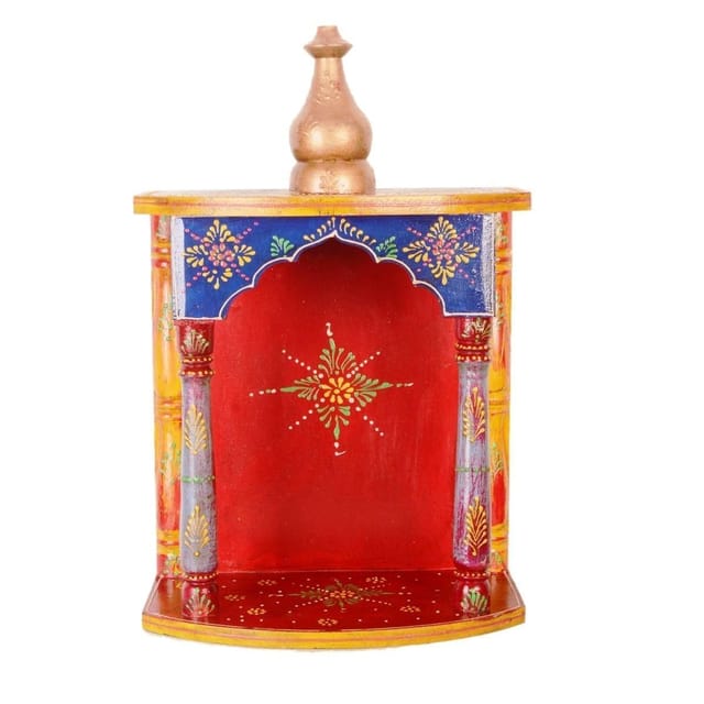 Wooden Temple Pooja Mandir For Table Top Or Walls, Must Have for Hindu Worship  (11283)