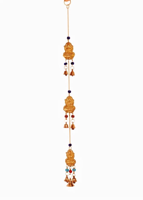 Wall Hanging Wind Chime With Lakshmi & Bells: Good Luck Lucky Charm Decor (11384)
