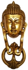 Brass Door Knocker: Antique Buddha Design Gate Handle (11595)