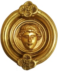 Brass Door Knocker: Antique Roman King Gate Handle (11594)