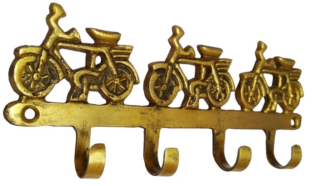 Brass Wall Hook Hanger 'Cycles Galore': Vintage Design Wall decor Gift  (11591)