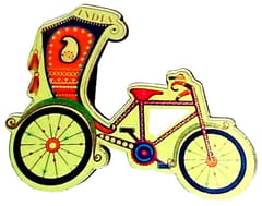 Wooden Fridge Magnet: Rickshaw (11751)