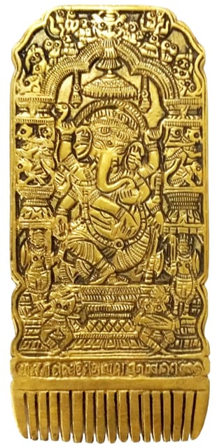 Brass Sculpture Radha Krishna & Ganesha: Rare Antique Collectible Idol with Intricate Carving (11981)