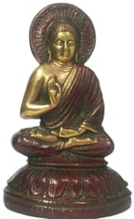 Brass Wall Hanging Plaque Blessing Buddha: Copper Finish Collectible Idol (12156)