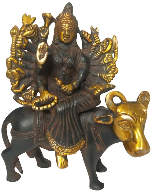 Brass Idol Mahishasura-mardini Durga Avatar Shri Vihat Mata Meldi Ma (12158)