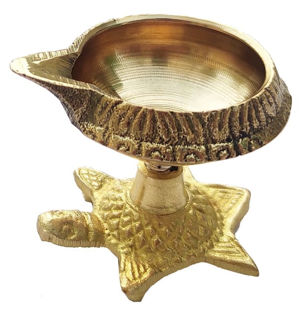Brass Kuber Diya Auspicious Tortoise: Shape Unique Festive Decor for Home Temple (11515A)