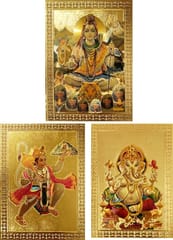 Metal Foil Magnet Set: Hanuman, Shiva & Ganesha (12225)