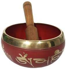 Bell Metal Singing Bowl: Handmade Tibetan Buddhist Musical Instrument for Meditation, 4 inches (10779A)