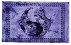 Cotton Wall Poster Dragons Yin Yang: Bohemian Hanging Sheet (20076)