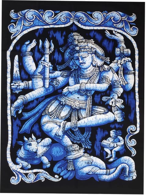Cotton Wall Poster Siva Avatar Gajasurasamhara, Slayer of Elephant Demon: Spiritual Hanging Unframed Sheet (20081)