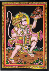 Cotton Wall Poster Hanuman: Spiritual Hanging Unframed Sheet, Multicolor (20087)