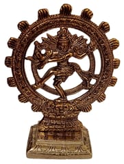 Metal Statue Nataraja: Golden Idol Of Siva In Cosmic Dance (12515)