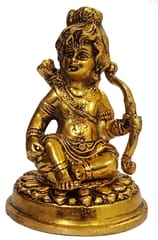 Metal Statue Balgopal Krishna With Shiva Dhanush: Rare Krishn Idol (12266A)