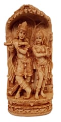 Resin Idol Radha Krishna Raasleela: Decorative Statue In Wood Finish For Decoration Or Home Temple, Large (12662A)