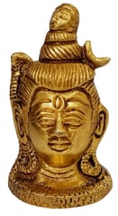 Brass Idol Lord Shiva: Siva Bholenath with Crescent Moon, Ganga and Vasuki Snake (12211A)