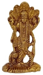 Brass Statue Lord Vishnu: Hindu God Idol Sculpture Home Temple Decor Gift (11189A)