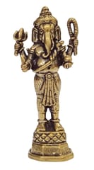 Rare Miniature Brass Idol Standing Ganesha: Collectible Statue With Fine Workmanship (12698C)