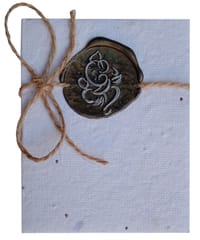 Plantable Seed Paper Gift Cards With Vintage Wax Stamp 'Ganesha': Pack Of 5 Eco Friendly Bio-degradable Cards, Small (12692C)
