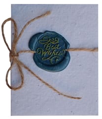Plantable Seed Paper Gift Cards With Vintage Wax Stamp 'Best Wishes': Pack Of 5 Eco Friendly Bio-degradable Cards, Small (12692B)