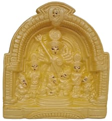 Resin Idol Durga Mahishasura-mardini: Table Top Statue For Home Temple (12701A)