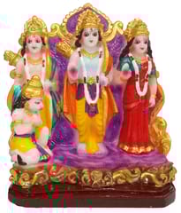 Resin Majestic Statue: Ram Darbar with Rama, Sita, Lakshman, & Hanuman (12709)