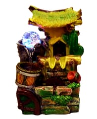 "Countryside Beauty" Indoor Table-top Water Fountain With Rolling Water-wheel and Crystal (10437)