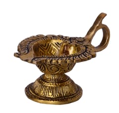 Brass Diya Deepak Oil Lamp Holder for Hindu Religious Worship Aarti/Pujaa/Hawan (10387)