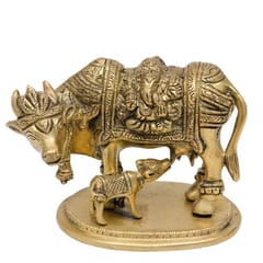 Beautiful Brass Kamdhenu Cow and Calf (10522)