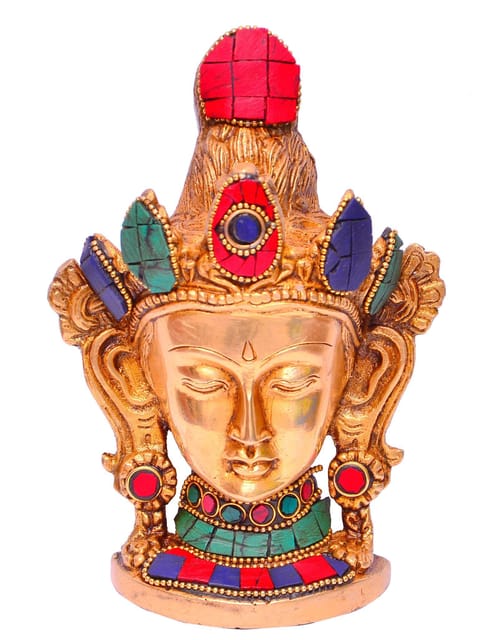 Brass metal Buddhist Goddess Tara Mask,Wall Hanging (10649)