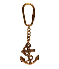 Brass Key Chain / Ring Shaped As An Anchor (10581)