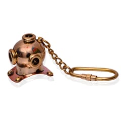 Brass Key Chain / Ring Shaped As Diver's Helmet (10582)