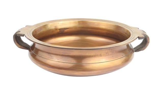 Pure Brass Big Sized Heavy Urli Bowl Pot for keeping water & flowers 18 inch Brass Traditional bowl, vessel for floating flowers (10803)