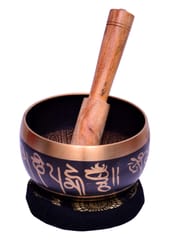 4.5 Inches Bell Metal Tibetan Buddhist Singing Bowl Red (10639)