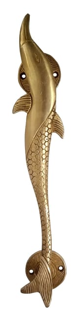 Brass Handle : Elegant Fish Shape Vintage Design Grip For Doors Dresser Cupboard Drawer 12 inch (11024b)
