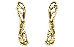 Brass Handle Set: Two Gorgeous Peacock Shape Vintage Design Grips For Doors Dresser Cupboard Drawer (11023)
