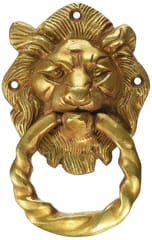 Brass Metal Door Knocker: Antique Design Royal Lion Handle (11020)