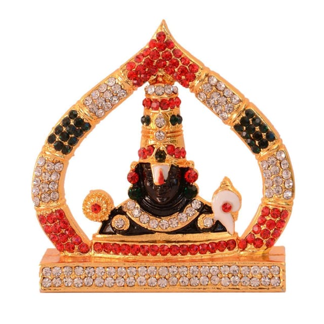 Hindu Religious God Tirupati Balaji Miniature Statue Idol For Car Dashboard, Shop Counter/Shelf, Or Office Table (10993)