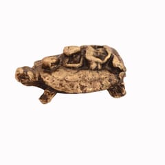Rare Miniature Metallic Statue Tortoise/Turtle With Lord Buddha (11248)