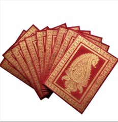Paper Card-Envelope Pack (Set of 10) 'Royal Insignia': Handmade Organic Paper Cards 5*3 inches for Personalized Greetings (11457)