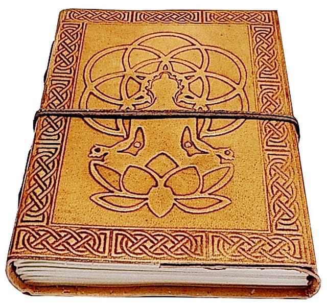 Leather Journal 'The Yogi': Handmade Paper Diary for Corporate Gift or Personal Memoir (11739)