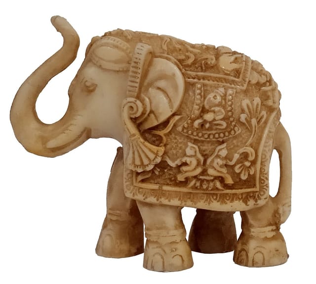 Resin Statue 'Holy Elephant': Intricate Hindu Mythology Design Showpiece Idol (12004)