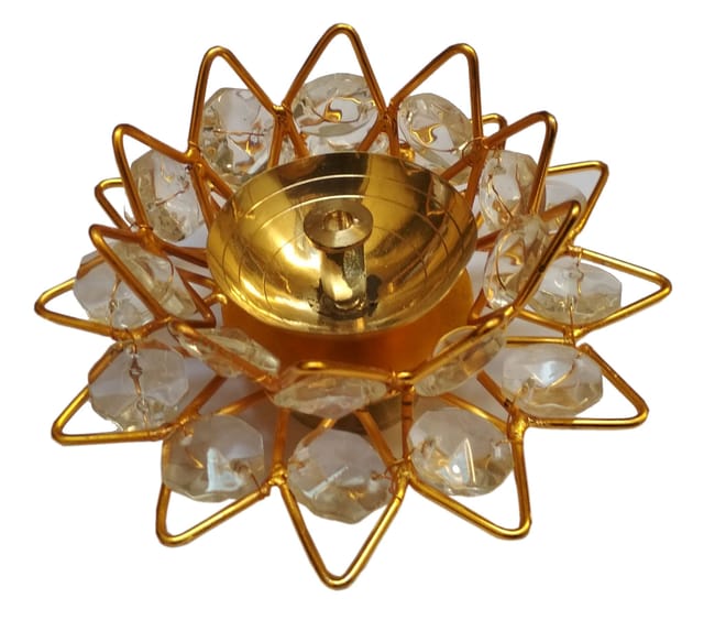 Brass Diya Deepak 'Maulsari': Festival Oil Lamp Deepam Decor Gift (12122)