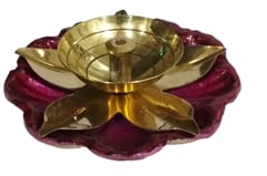 Brass Diya Deepak 'Kusum': Festival Oil Lamp Deepam Decor Gift (12123)
