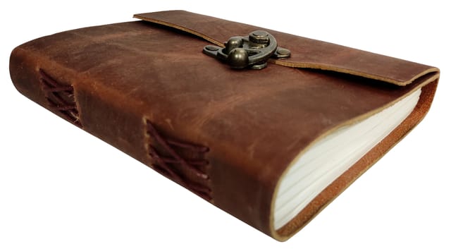 Leather Diary 'Lock Your Secrets': Handmade Paper Journal for Corporate Gift or Personal Memoir (11686)