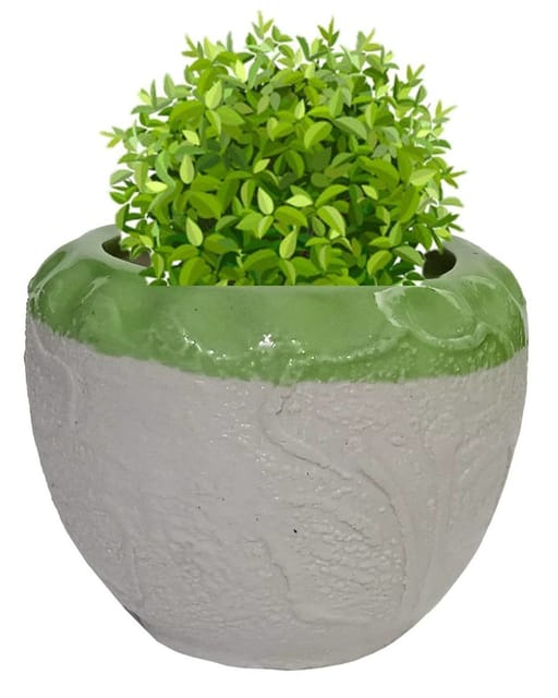 Ceramic Planter Bowl: Indoor Outdoor Table Flower Pot (12555)