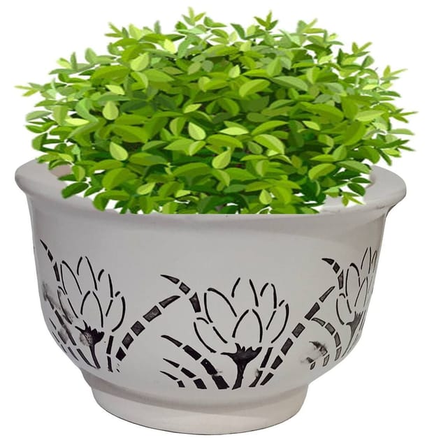 Ceramic Planter Bowl: Indoor Outdoor Table Flower Pot (12552)