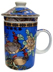 Porcelain Oriental Green Tea Mug with Infuser and Lid (11723L)