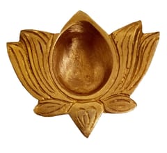 Brass Diya Deepak Lotus: Small Oil Lamp For Home Temple (10022A)