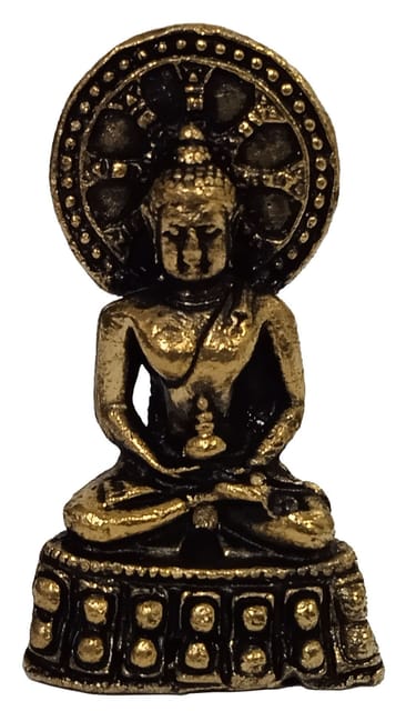 Metal Idol Buddha: Rare Collectible Small-But-Heavy Statue, Golden, 2 Inch (12599F)